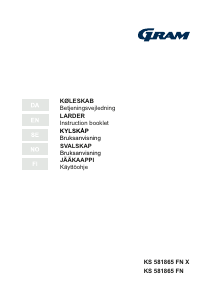 Bruksanvisning Gram KS 581865 FN X Kylskåp