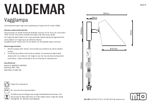 Bruksanvisning Mio Valdemar Lampa