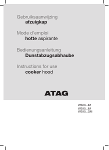 Bruksanvisning ATAG WS90311IM Köksfläkt