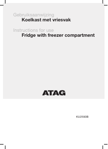 Handleiding ATAG KU2590B Koelkast