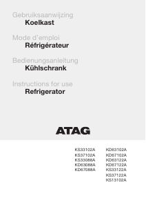 Bedienungsanleitung ATAG KS37102A Kühlschrank