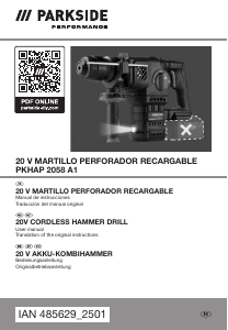 Bedienungsanleitung Parkside IAN 485629 Bohrhammer