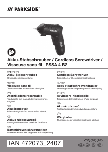 Manual de uso Parkside IAN 472073 Atornillador