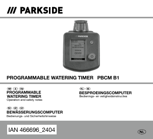 Bedienungsanleitung Parkside IAN 466696 Bewässerungscomputer