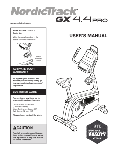 Manual NordicTrack GX 4.4 Pro Exercise Bike