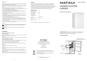 Manual Matsui MUL1107WW Refrigerator