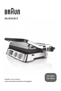 Kullanım kılavuzu Braun CG 9043 MultiGrill 9 Izgara tost makinesi