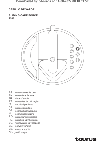 Manual Taurus Sliding Care Force 2200 Aparat de călcat cu abur