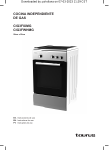 Manual de uso Taurus CIG3FIXMG Cocina