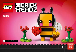Manual Lego set 40270 Brickheadz Valentine's bee