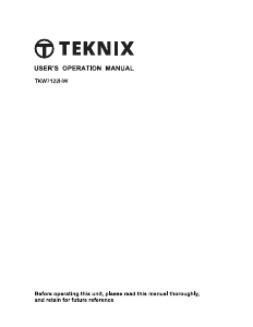 Manual Teknix TKW7122HW Washing Machine