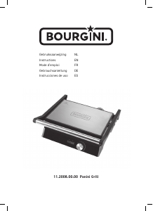 Bruksanvisning Bourgini 11.2008.00.00 Panini Smörgåsgrill