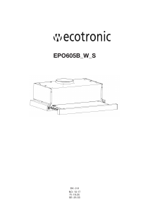 Manual Ecotronic EPO605S Cooker Hood