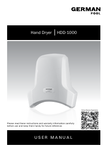 Bruksanvisning German Pool HDD-1000 Handtork