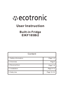 Bedienungsanleitung Ecotronic EIKF185B Kühlschrank