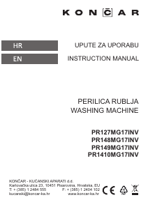 Priručnik Končar PR148MG17INV Stroj za pranje rublja