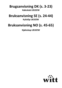 Bruksanvisning Witt LB102W2 Kylskåp