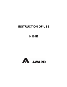 Bruksanvisning Award H104B Häll