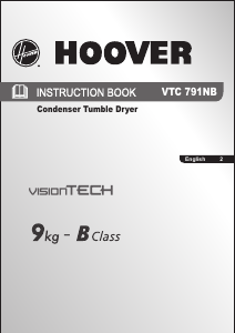 Manual Hoover VTC 791 NB Dryer