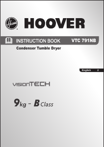 Bruksanvisning Hoover VTC 791 NB Torktumlare