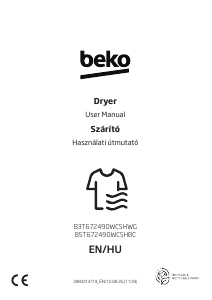 Bruksanvisning BEKO B3T672490WCSHWG Torktumlare