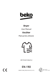 Bruksanvisning BEKO B5T69233W EU Torktumlare