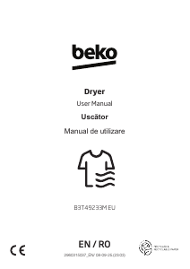 Bruksanvisning BEKO B3T49233M EU Torktumlare
