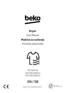 Bruksanvisning BEKO B3T48239W EU Torktumlare