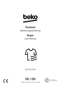 Bruksanvisning BEKO B3T6923M2 Torktumlare