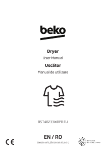 Bruksanvisning BEKO B5T48233WBPB EU Torktumlare