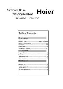 Handleiding Haier HBF855TVE Wasmachine