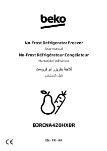 Bruksanvisning BEKO B3RCNA420HXBR Kyl-frys