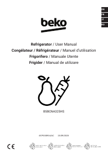 Mode d’emploi BEKO B5BCNA325HS Réfrigérateur combiné