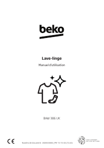 Mode d’emploi BEKO BAW 386 UK Lave-linge