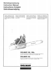 Mode d’emploi Dolmar 100 Tronçonneuse