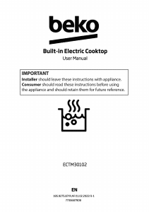 Handleiding BEKO ECTM30102 Kookplaat