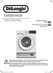 Bruksanvisning DeLonghi DIWD814W25 Kombinerad tvätt-tork
