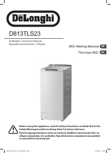 Bruksanvisning DeLonghi D813TLS23 Tvättmaskin