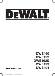 Kullanım kılavuzu DeWalt DWE493 Avuç taşlama makinesi