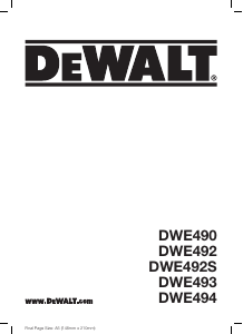 Mode d’emploi DeWalt DWE494 Meuleuse angulaire