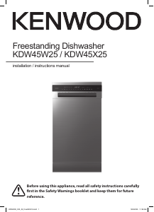 Bruksanvisning Kenwood KDW45W25 Diskmaskin