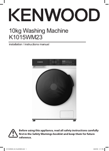 Bruksanvisning Kenwood K1015WM23 Tvättmaskin