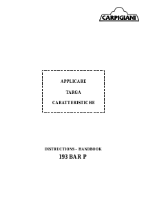 Manual Carpigiani 193 BAR P Ice Cream Machine