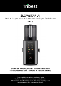 Bruksanvisning Tribest SWA-3GY-B Juicepress