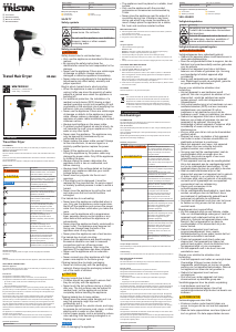 Mode d’emploi Tristar HD-2460 Sèche-cheveux