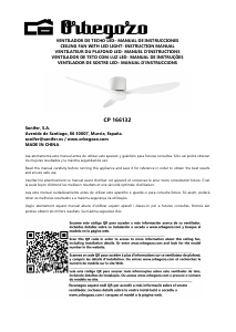 Manual Orbegozo CP 166132 Ventilador de teto