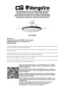 Manual Orbegozo CP 154105 Ventilador de teto