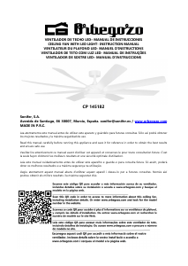 Manual Orbegozo CP 145182 Ventilador de teto