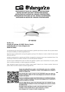 Manual Orbegozo CP 165132 Ventilador de teto