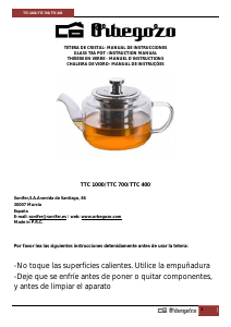 Manual de uso Orbegozo TTC 1000 Hervidor